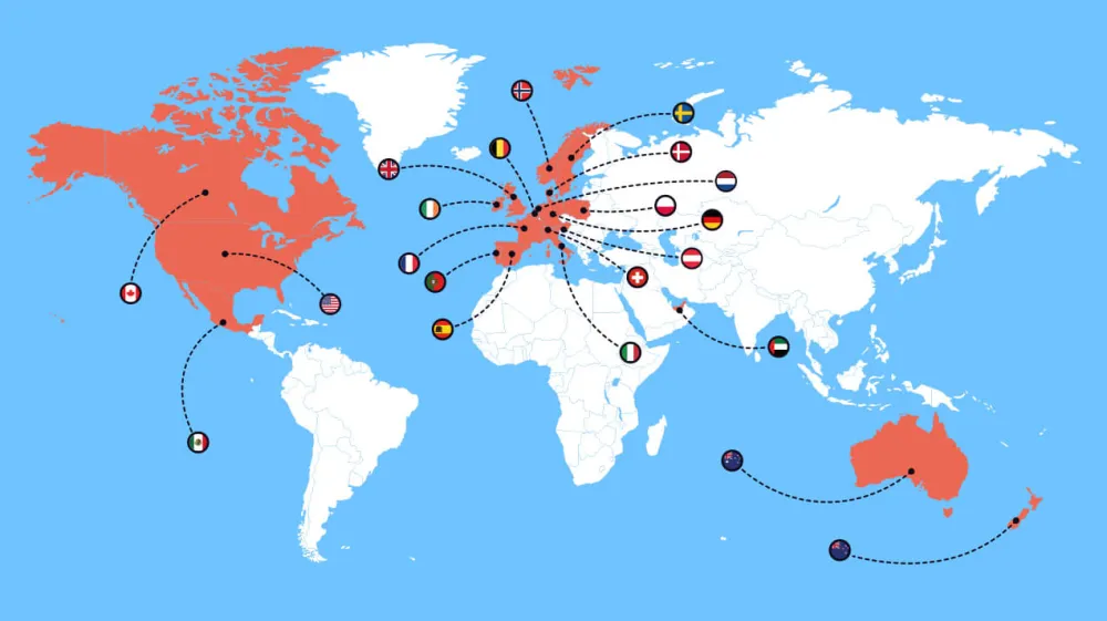 International gift vouchers for more than 20 countries